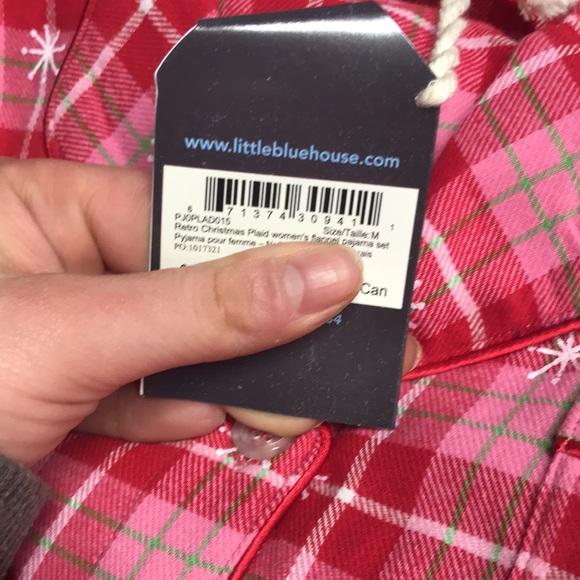 Retro Christmas Plaid Women's Flannel Pajama Set - Picture 4 of 4